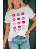 Azura Exchange Valentines Kisses Graphic Tee - XL