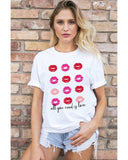 Azura Exchange Valentines Kisses Graphic Tee - XL