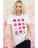 Azura Exchange Valentines Kisses Graphic Tee - XL