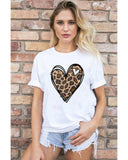 Azura Exchange Leopard Heart Pattern Print T-Shirt - L