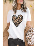 Azura Exchange Leopard Heart Pattern Print T-Shirt - L