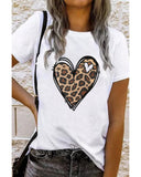 Azura Exchange Leopard Heart Pattern Print T-Shirt - XL