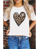 Azura Exchange Leopard Heart Pattern Print T-Shirt - XL