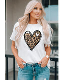 Azura Exchange Leopard Heart Pattern Print T-Shirt - XL