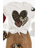 Azura Exchange Leopard Heart Shaped Print Tee - XL