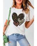 Azura Exchange Leopard Heart Shaped Print Tee - XL