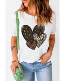 Azura Exchange Leopard Heart Shaped Print Tee - XL