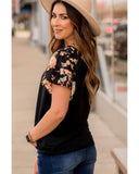 Azura Exchange Tiered Floral Short Sleeve T-Shirt - S