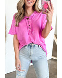 Azura Exchange Button Henley Top - S