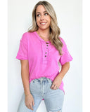 Azura Exchange Button Henley Top - S