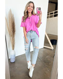 Azura Exchange Button Henley Top - S