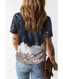 Azura Exchange Leopard Print Detail Bleached Tee - L