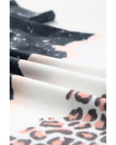 Azura Exchange Leopard Print Detail Bleached Tee - L