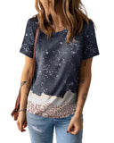 Azura Exchange Leopard Print Detail Bleached Tee - L