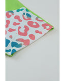 Azura Exchange Leopard Patchwork Waffle Knit T-Shirt - L