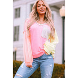 Azura Exchange Long Sleeve Striped Color Block T-Shirt - S