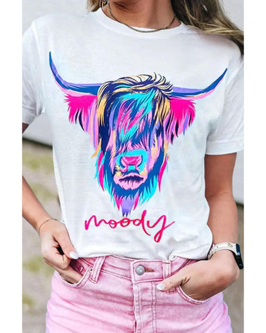 Azura Exchange Highland Heifer Moody Graphic T-shirt - S