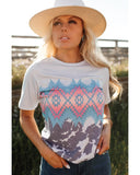 Azura Exchange Aztec Geometric Print T-shirt - 2XL