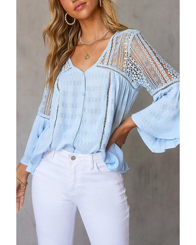 Azura Exchange Du Jour Crochet Blouse - S