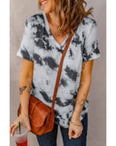 Azura Exchange V Neck Tie-dye T-shirt - S
