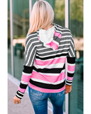 Azura Exchange Striped Drawstring Hoodie - L