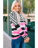 Azura Exchange Striped Drawstring Hoodie - L