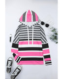 Azura Exchange Striped Drawstring Hoodie - L