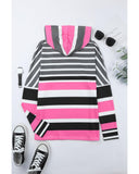 Azura Exchange Striped Drawstring Hoodie - L