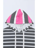 Azura Exchange Striped Drawstring Hoodie - L