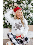 Azura Exchange Leopard Snowflake Pullover Sweatshirt - L