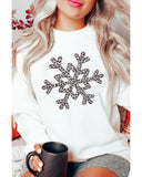 Azura Exchange Leopard Snowflake Pullover Sweatshirt - L