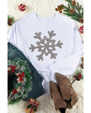 Azura Exchange Leopard Snowflake Pullover Sweatshirt - L