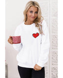 Azura Exchange Embroidered Heart Pullover Sweatshirt - L