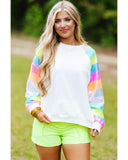 Azura Exchange Color Block Sequin Raglan Sleeve Sweatshirt - S