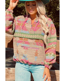 Azura Exchange Printed Kangaroo Pocket Zipped Hoodie - M