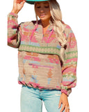 Azura Exchange Printed Kangaroo Pocket Zipped Hoodie - M