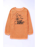 Azura Exchange Corn Graphic Orange Crop Top Sweatshirt - S