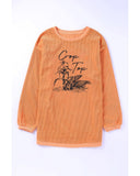Azura Exchange Corn Graphic Orange Crop Top Sweatshirt - S