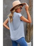 Azura Exchange Lace Trim V Neck T-shirt - 2XL