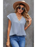Azura Exchange Lace Trim V Neck T-shirt - 2XL