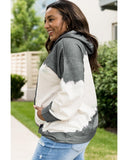 Azura Exchange Gray Tie-Dyed Color Block Plus Size Hoodie - 5X