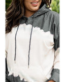 Azura Exchange Gray Tie-Dyed Color Block Plus Size Hoodie - 5X