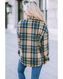 Azura Exchange Color Block Plaid Shirt with Buttoned Details - 2XL