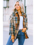 Azura Exchange Color Block Plaid Shirt with Buttoned Details - 2XL