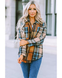 Azura Exchange Color Block Plaid Shirt with Buttoned Details - 2XL
