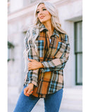 Azura Exchange Color Block Plaid Shirt with Buttoned Details - 2XL