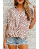 Azura Exchange Leopard Printed Twist Shirt - M