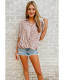 Azura Exchange Leopard Printed Twist Shirt - M