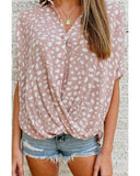 Azura Exchange Leopard Printed Twist Shirt - M