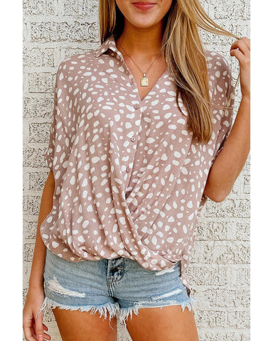 Azura Exchange Leopard Printed Twist Shirt - XL